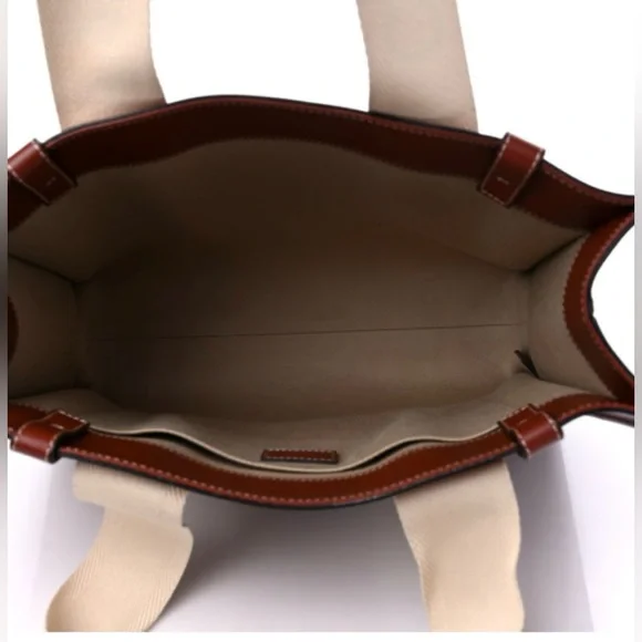 Preowned CHLOE Calfskin Med. Woody RibbonTote Sepia Brown- Great Condition. - Picture 5 of 12